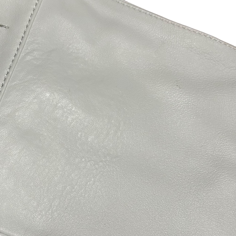 Frye Lena Zip Leather Hobo Bag White Crossbody Shoulder Purse Minimalist - Picture 9 of 16
